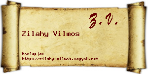 Zilahy Vilmos névjegykártya